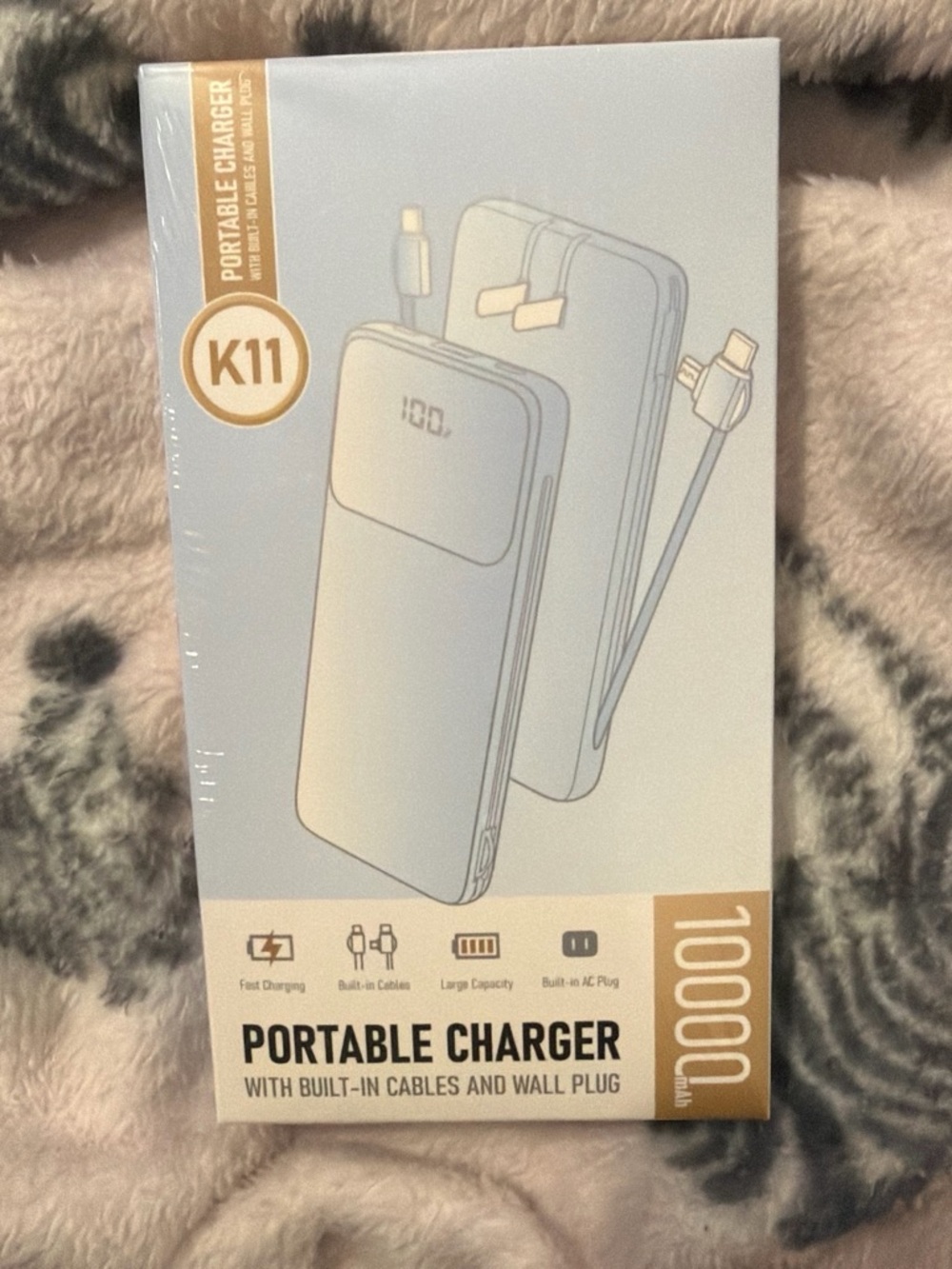 Portable Charger Power Bank 10000mAh - White